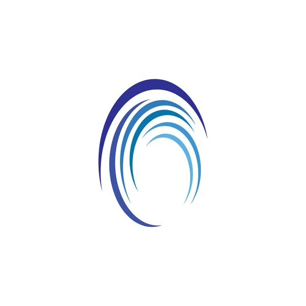 Océano ola letra o símbolo icono logotipo — Vector de stock