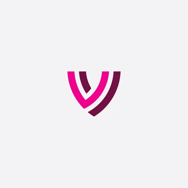 Logo fioletowy symbol litery v — Wektor stockowy