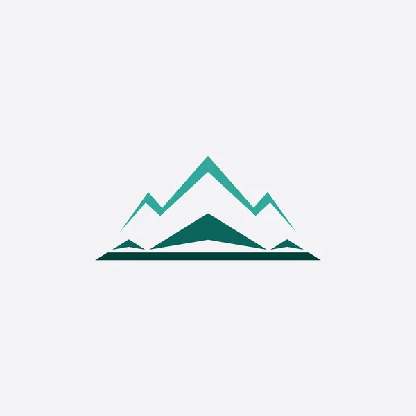 Invierno nieve montaña icono logo vector — Vector de stock