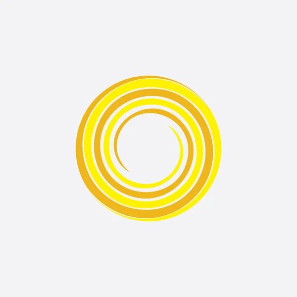 Gelbe Spirale Sonne stilisierte Symbol Vektor Hintergrund — Stockvektor