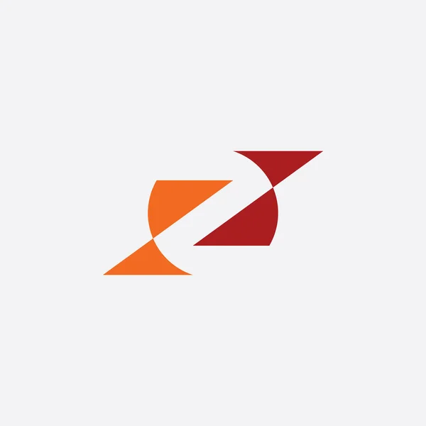 Z logo brief geometrische pictogram vector rood oranje symbool — Stockvector