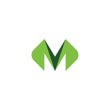 geometrik logo mavi harf m sembol eleman