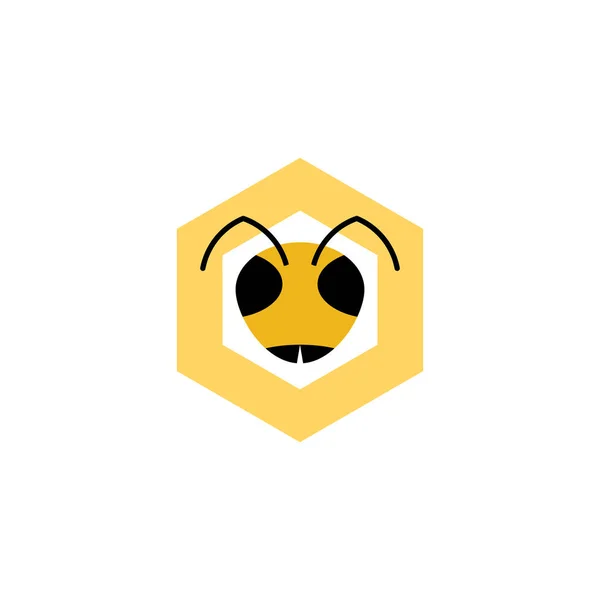Bee Head logo symbool vector icoon — Stockvector
