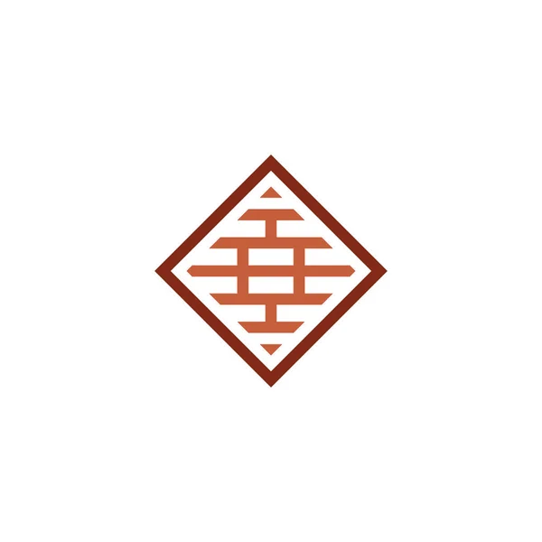 Tegel logo symbol vektor vägg ikon element — Stock vektor