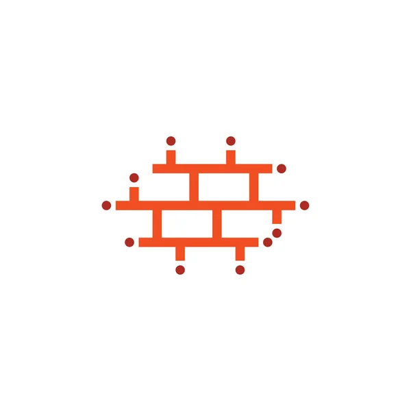 Bâtiment mur brique logo symbole icône vectoriel design — Image vectorielle