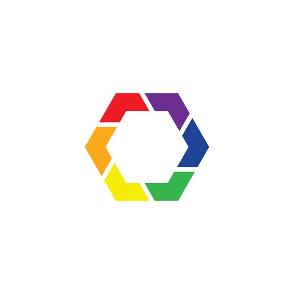 Logo colorato esagono icona vettoriale design — Vettoriale Stock
