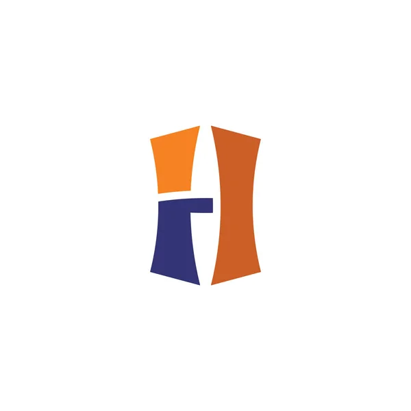 H logotipo da letra logotipo logotipo logotipo laranja sinal azul símbolo design — Vetor de Stock