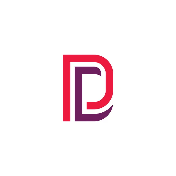 Rood paars logo letter d tekensymbool ontwerpelement — Stockvector