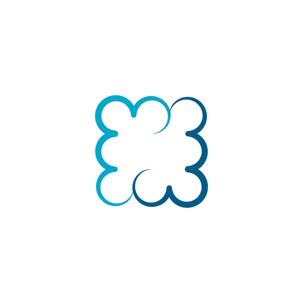 Quadratische blaue Wolke Symbol Logo Symbol — Stockvektor