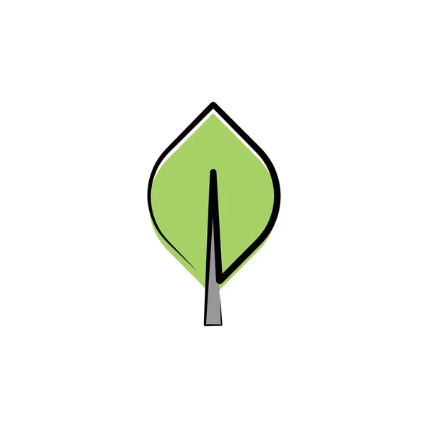 Ağaç işareti eleman vektör yaprak — Stok Vektör