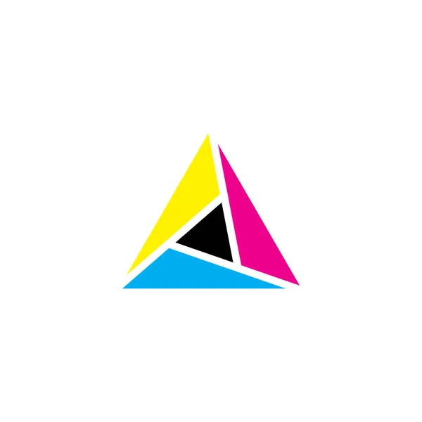 Triângulo colorido ícone geométrico logotipo do negócio elemento — Vetor de Stock
