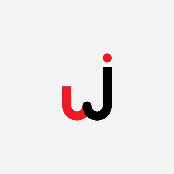 Wj logo lettera w e j segno simbolo logotipo — Vettoriale Stock