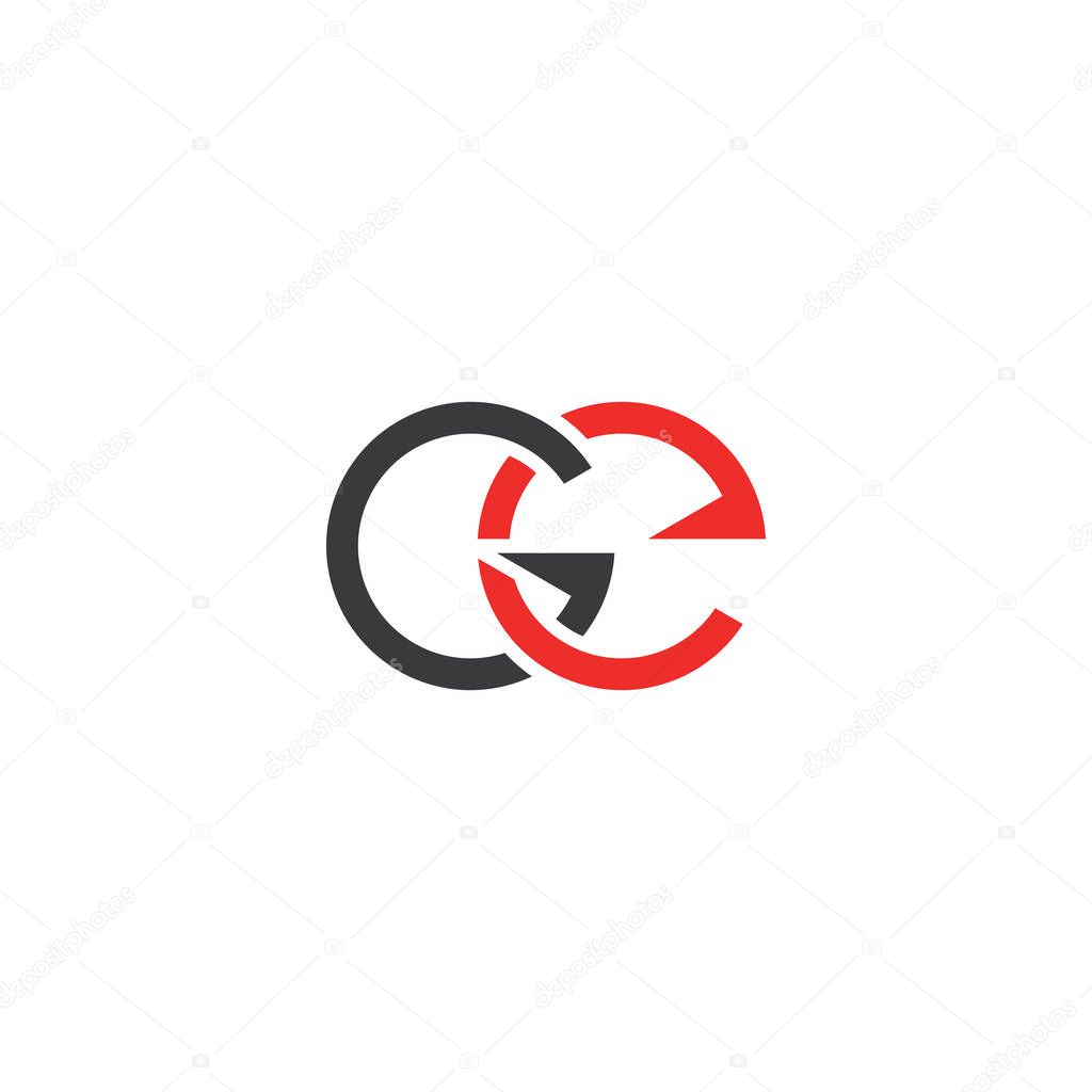 Letter g and e ge symbol logotype element