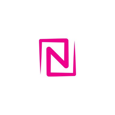 Magenta logo Letter n sembol vektör tasarım