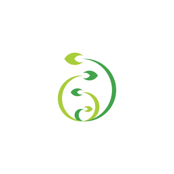 Biologia planta crescimento logotipo ícone símbolo design — Vetor de Stock