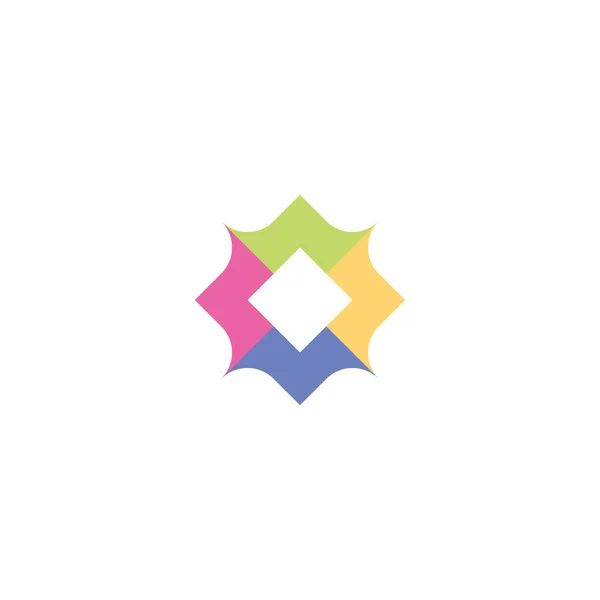 Logo aziendale astratto quadrato icona segno elemento — Vettoriale Stock