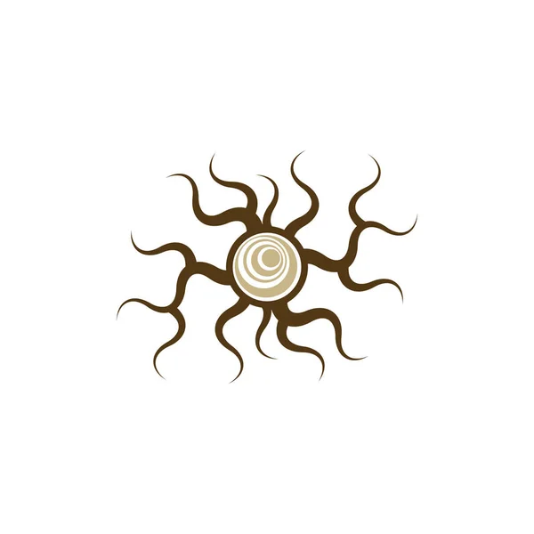 Kökleri logosu simge tasarımı ile kesilmiş ağaç — Stok Vektör