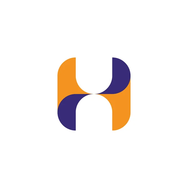 H logotipo letra azul laranja símbolo ilustração — Vetor de Stock