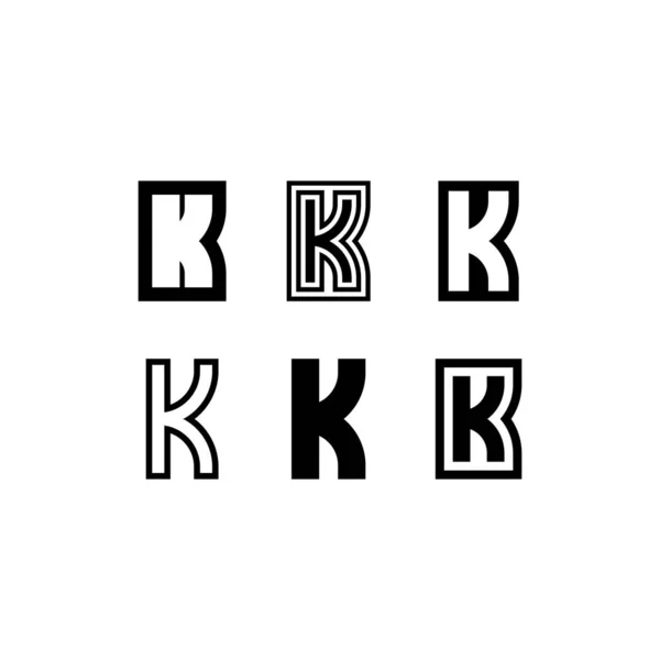 K 徽标字母设置黑色矢量图标设计元素 — 图库矢量图片