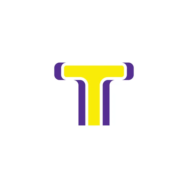 Logo t logo sarı mor simge tasarım — Stok Vektör