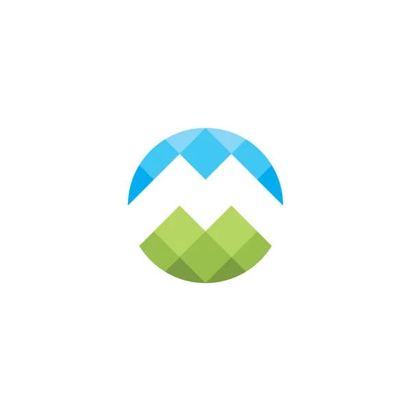 Logo de montaña m icono carta vector símbolo — Vector de stock