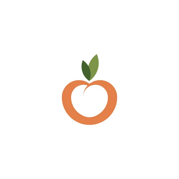 Design de símbolo de logotipo de ícone de fruta de pêssego — Vetor de Stock