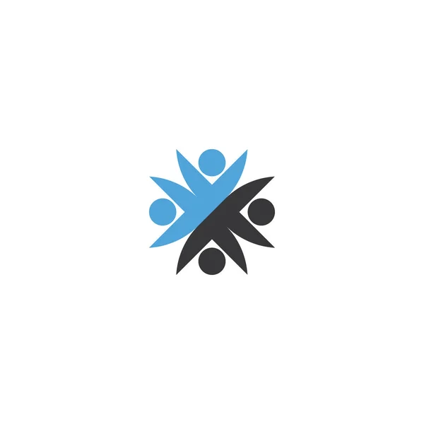 Gruppo di persone lavoro di squadra vettoriale logo segno elemento design — Vettoriale Stock
