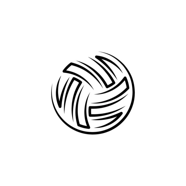 Illustration vectorielle logo icône balle de volley-ball noire — Image vectorielle