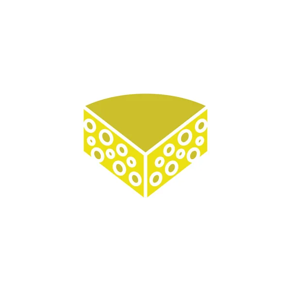 Amarillo queso rebanada logo icono vector — Archivo Imágenes Vectoriales