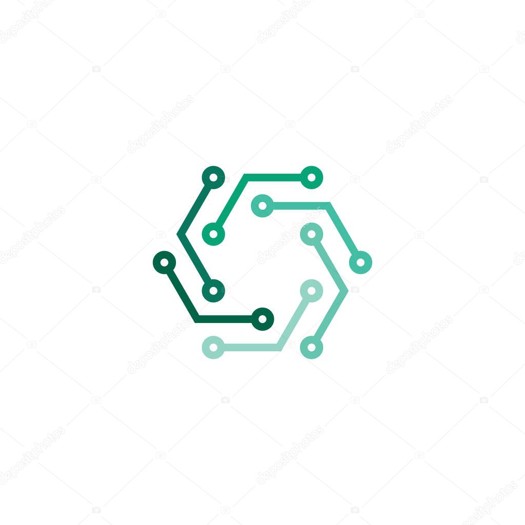 electronics technology logo vector icon abstract symbol