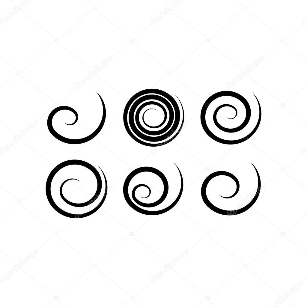 geometric spirals vector set design elements