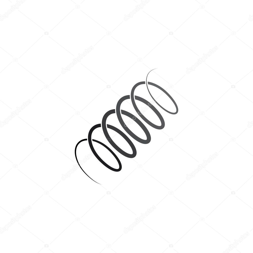 Metal spring coil logo icon vector symbol