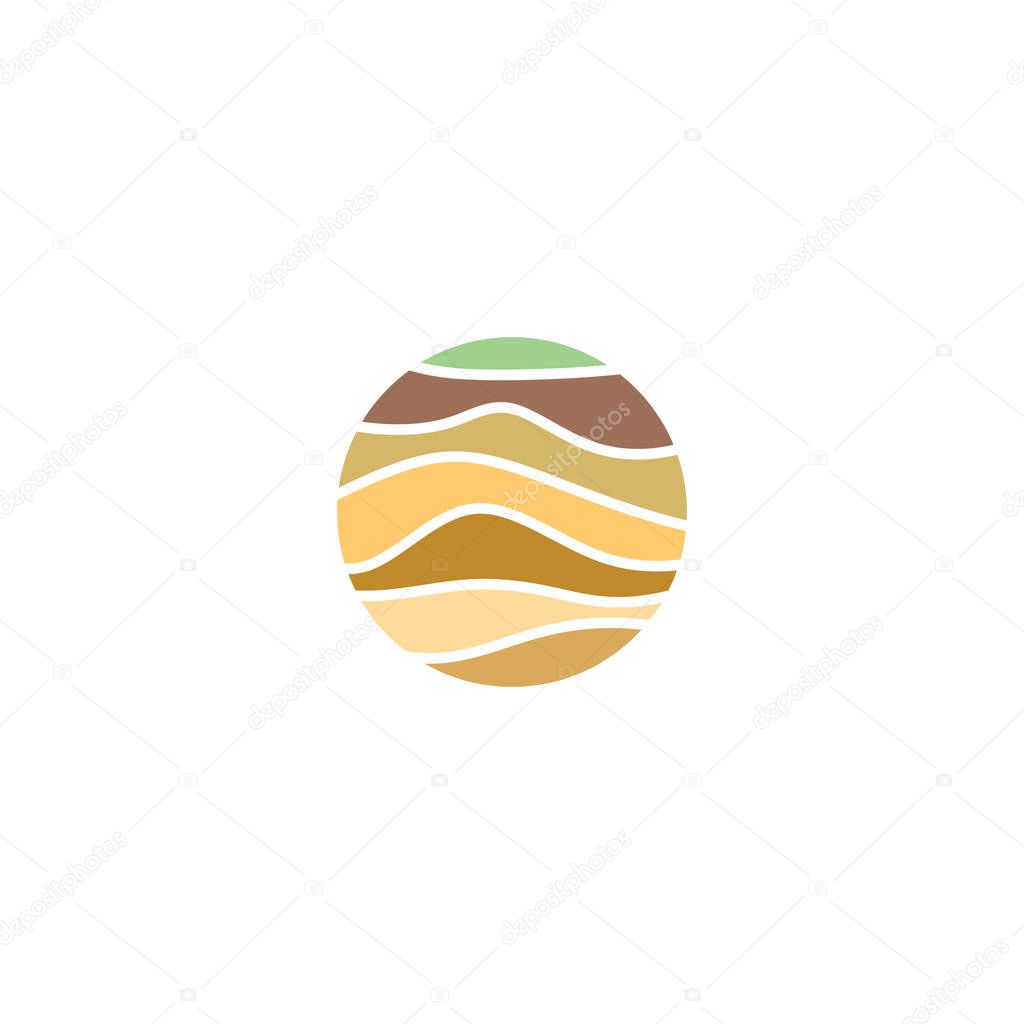 soil layers geology logo icon vector element