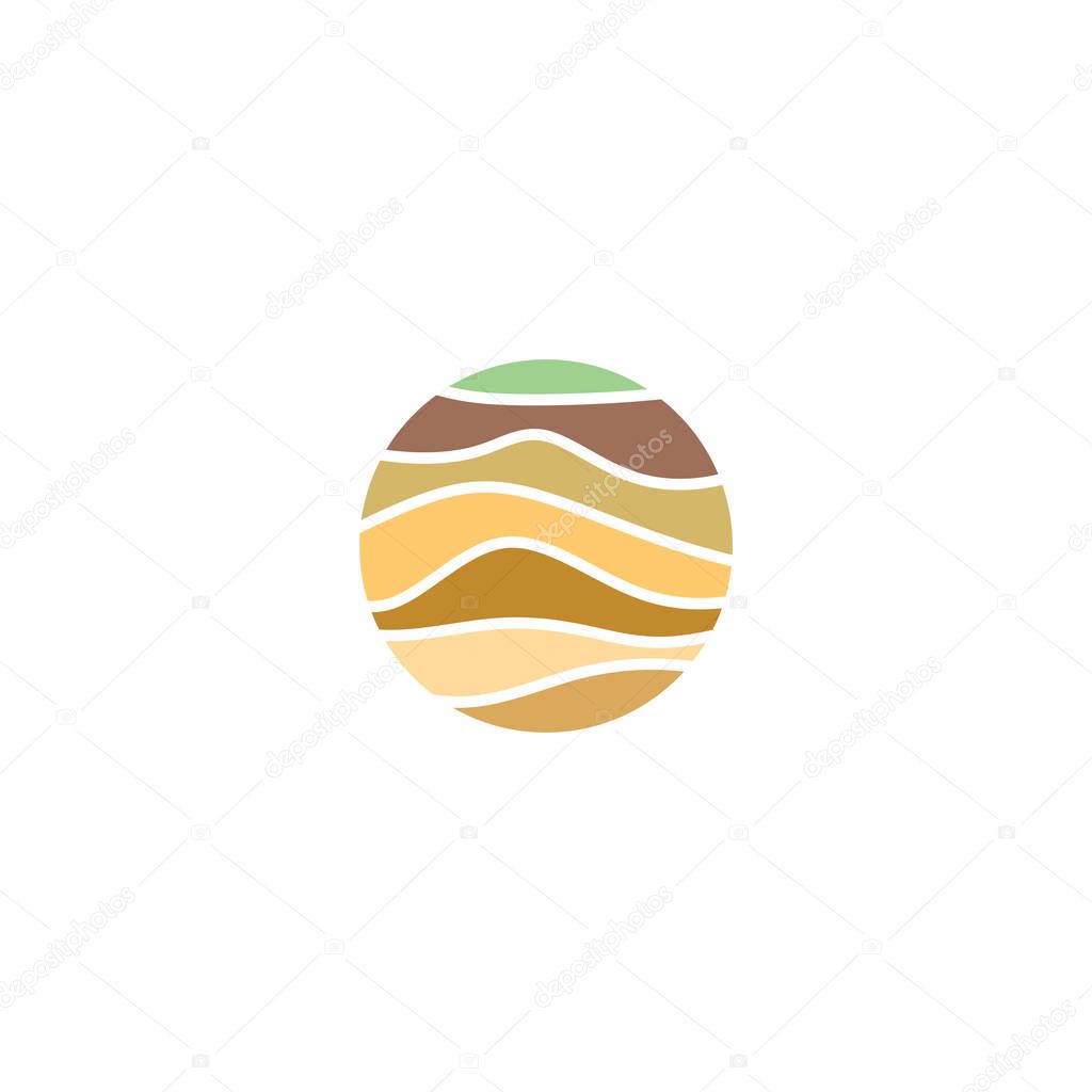 Soil layers geology logo icon vector