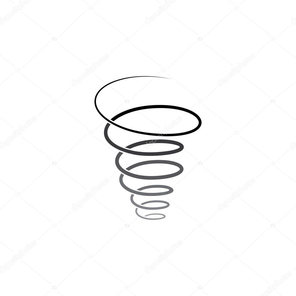 Spiral line tornado twister logo icon design