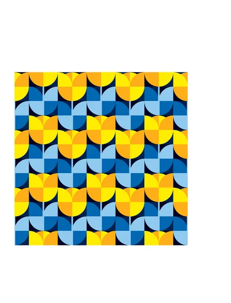 Patrón Sin Costuras Flores Tulipanes Amarillo Azules Abstracción Embalaje Decoración — Vector de stock