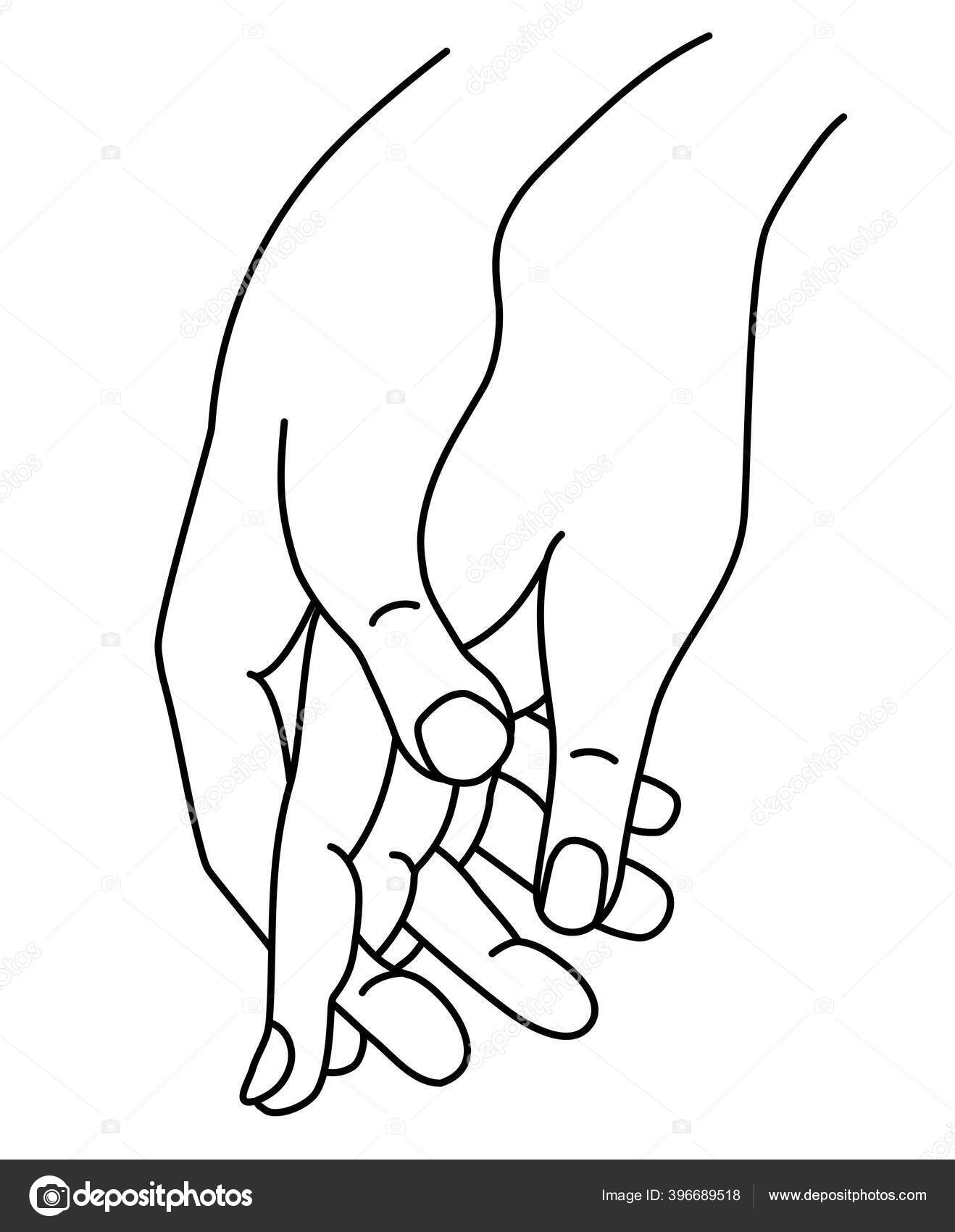 Holding hands with tenderness and love, contact of palms couple holding  hands symbol of unity and safety 11812300 Vector Art at Vecteezy