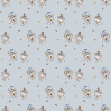 Kusursuz bir yeni yıl düzeni. Noel desenli şirin boynuzlu hayvanlar, açık mavi arka planda bir inek ve bir boğa. 2021 'in sembolü. Şenlikli tasarım ve dekorasyon için. Vektör