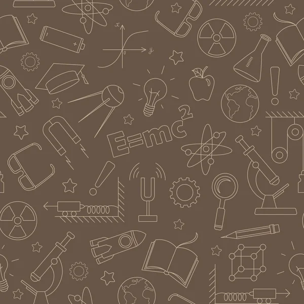 Fizik Eğitimi, kahverengi bir arka plan üzerinde basit kontür bej anahat konu konulu seamless modeli