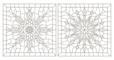 Vitray kar taneleri ile kontur çizimleri çerçevesinde, kare görüntü ayarla