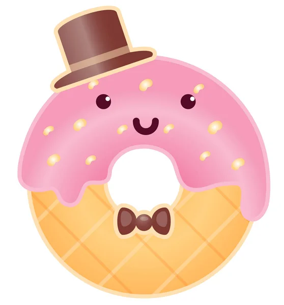 Şirin akıllı Donut karakter karikatür