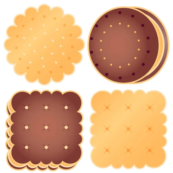 Conjunto de galletas Choclate lindo . — Vector de stock