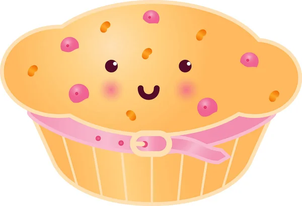 Sweet Cupcake with Berries. — Stock Vector