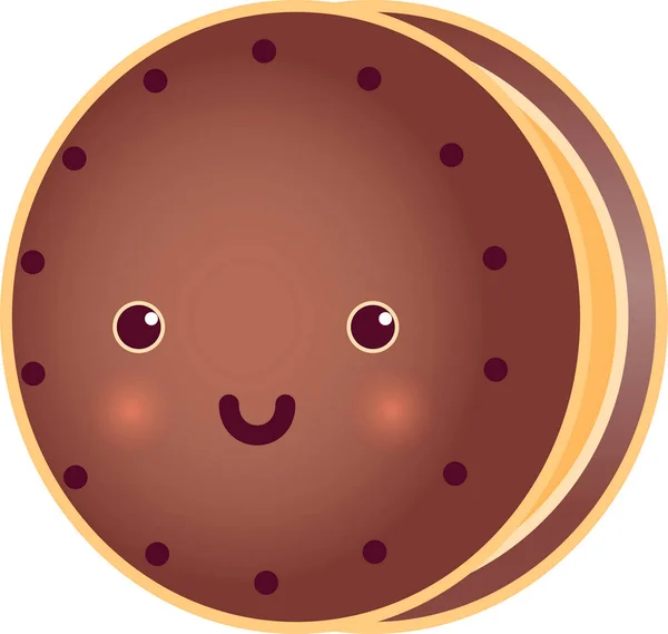 Doux mignon ronde choclate savoureux cookie . — Image vectorielle