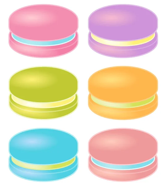 Conjunto de coloridos macarrones. Ilustración vectorial . — Archivo Imágenes Vectoriales