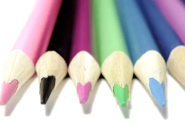 Цветные Карандаши Рисования Светлом Фоне — стоковое фото