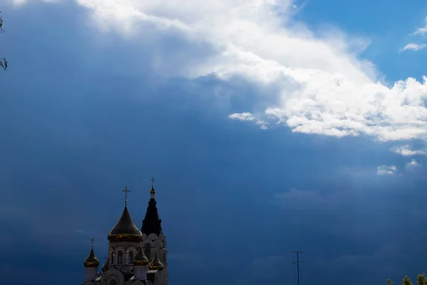 Sky Thunderstorm Church — Stock Photo, Image