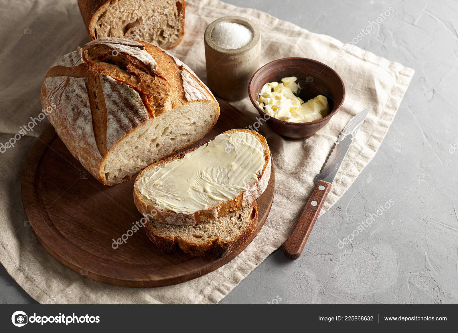 Artisan Sliced Toast Bread Butter Sugar Wooden Cutting Board Simple Stock Photo C Belkantus Artisan Sliced Toast Bread Butter Sugar Wooden Cutting Board Simple Stock Photo C Belkantus