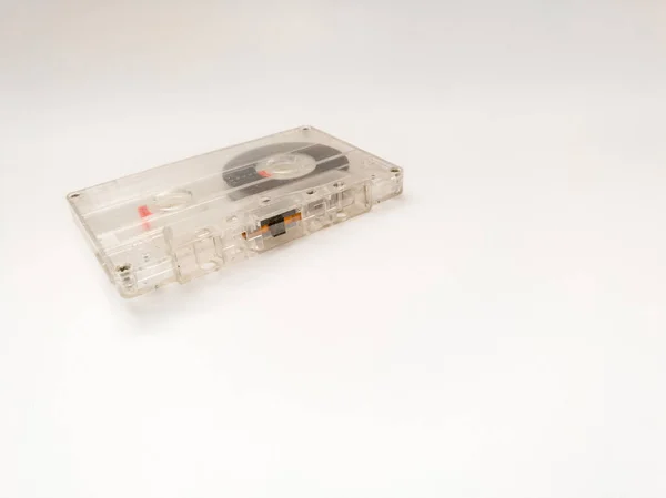 Cassette Objet Isolé Sur Fond Blanc Bande Magnétique Analogique Pour — Photo