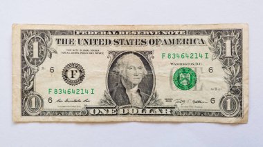 Kağıt banknot ya da para beyaz arka planda izole edilmiş. Ulusal para birimi, monet ekonomi, bir Amerikan dolarının zıt ya da yüzü.